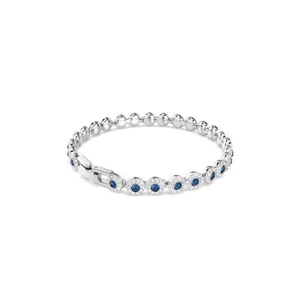 Bracelet, Round cut, Blue, Rhodium plated Una Angelic Swarovski 2