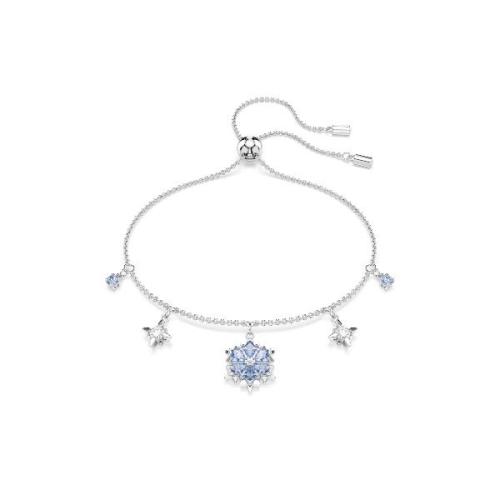 Bracelet, Snowflake, Blue, Rhodium plated