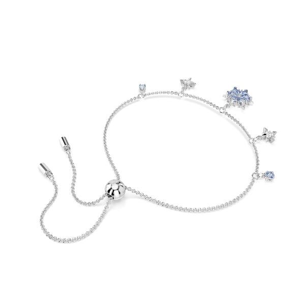 Bracelet, Snowflake, Blue, Rhodium plated Magic Swarovski 2