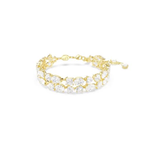 Rokassprādze, Dažādu metālu apdare, Balts, Zelta toņa parklājums Mesmera Swarovski