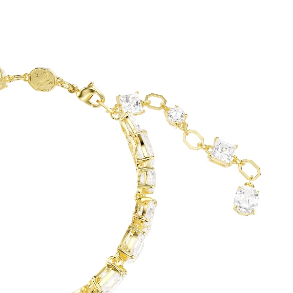 Bracelet, Mixed cuts, White, Gold-tone plated Mesmera Swarovski 3