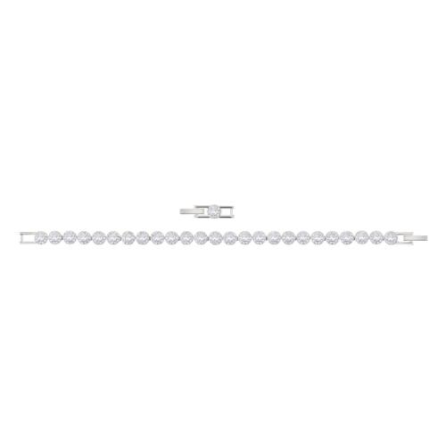 Bracelet, White, Rhodium plated