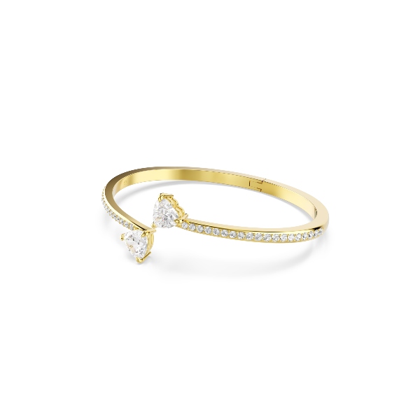 Bangle, Heart, White, Gold-tone plated Mesmera Swarovski 2
