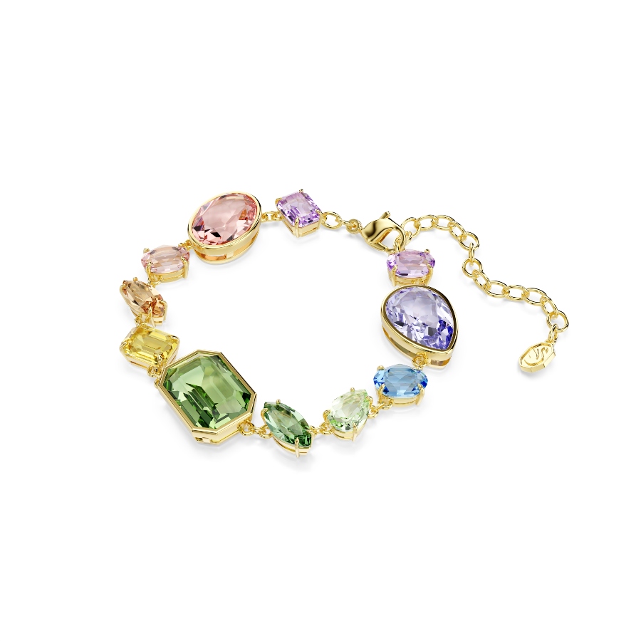 Bracelet, Mixed cuts, Multicolored, Gold-tone plated Gema Swarovski 2