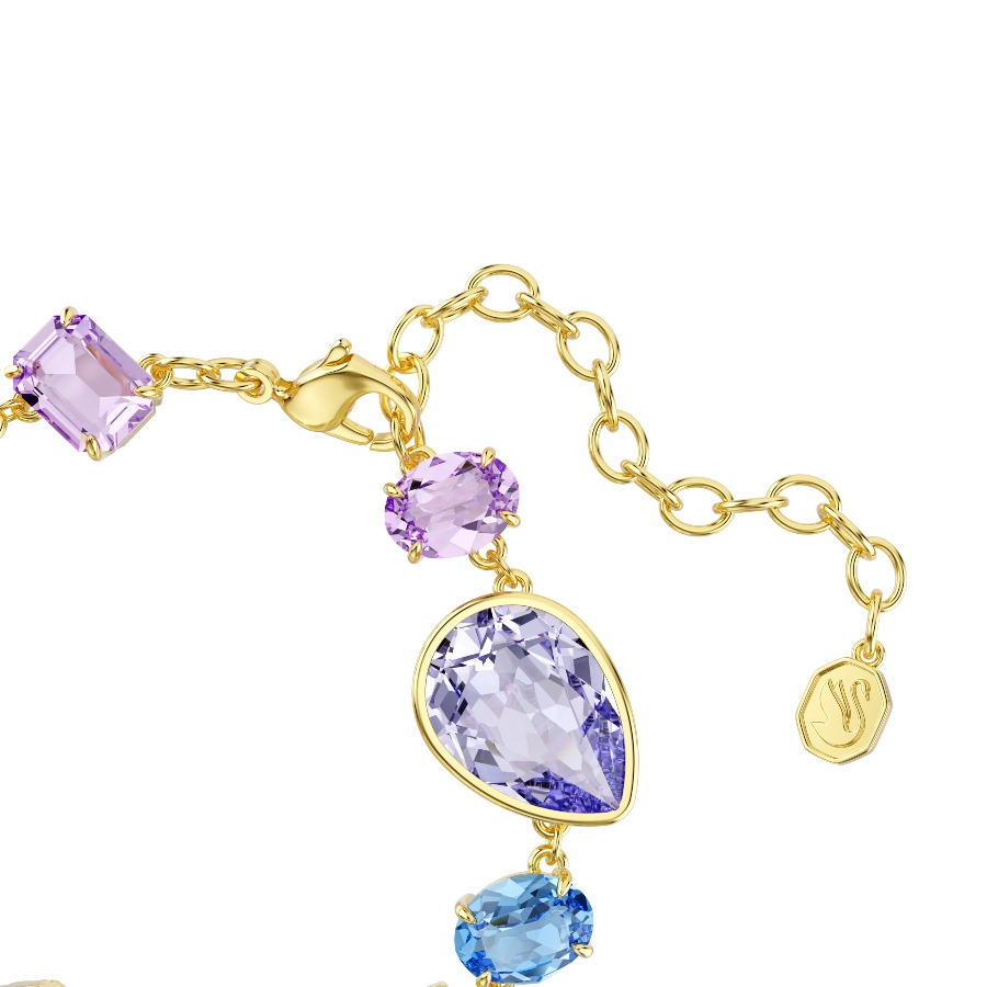 Bracelet, Mixed cuts, Multicolored, Gold-tone plated Gema Swarovski 3