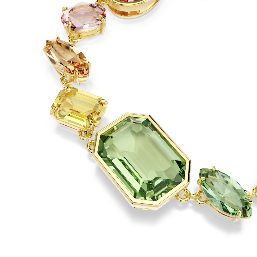 Bracelet, Mixed cuts, Multicolored, Gold-tone plated Gema Swarovski 4