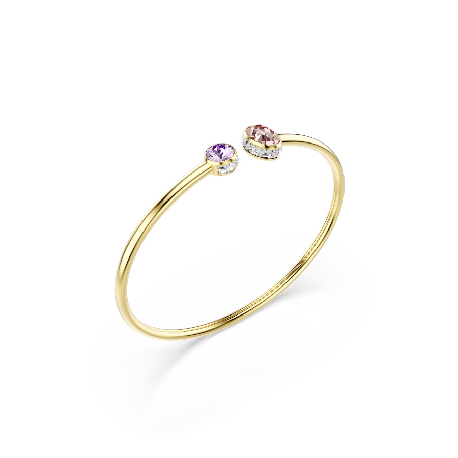 Bangle, Mixed cuts, Multicolored, Gold-tone plated Chroma Swarovski 3