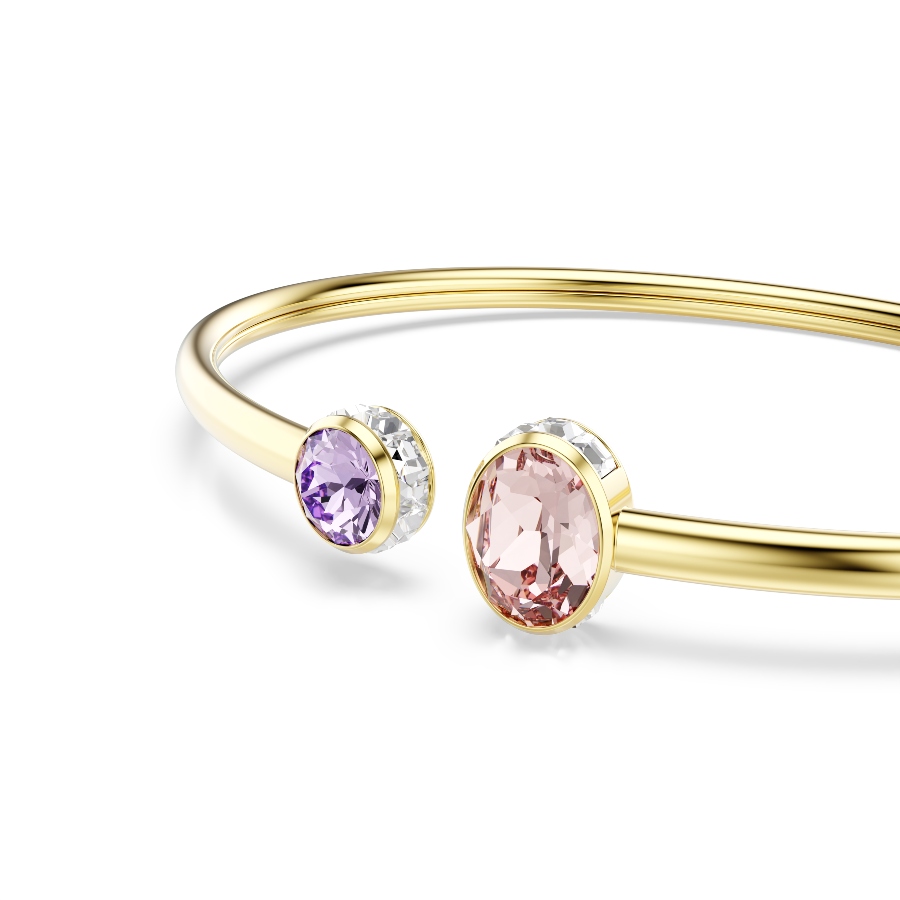 Bangle, Mixed cuts, Multicolored, Gold-tone plated Chroma Swarovski 4