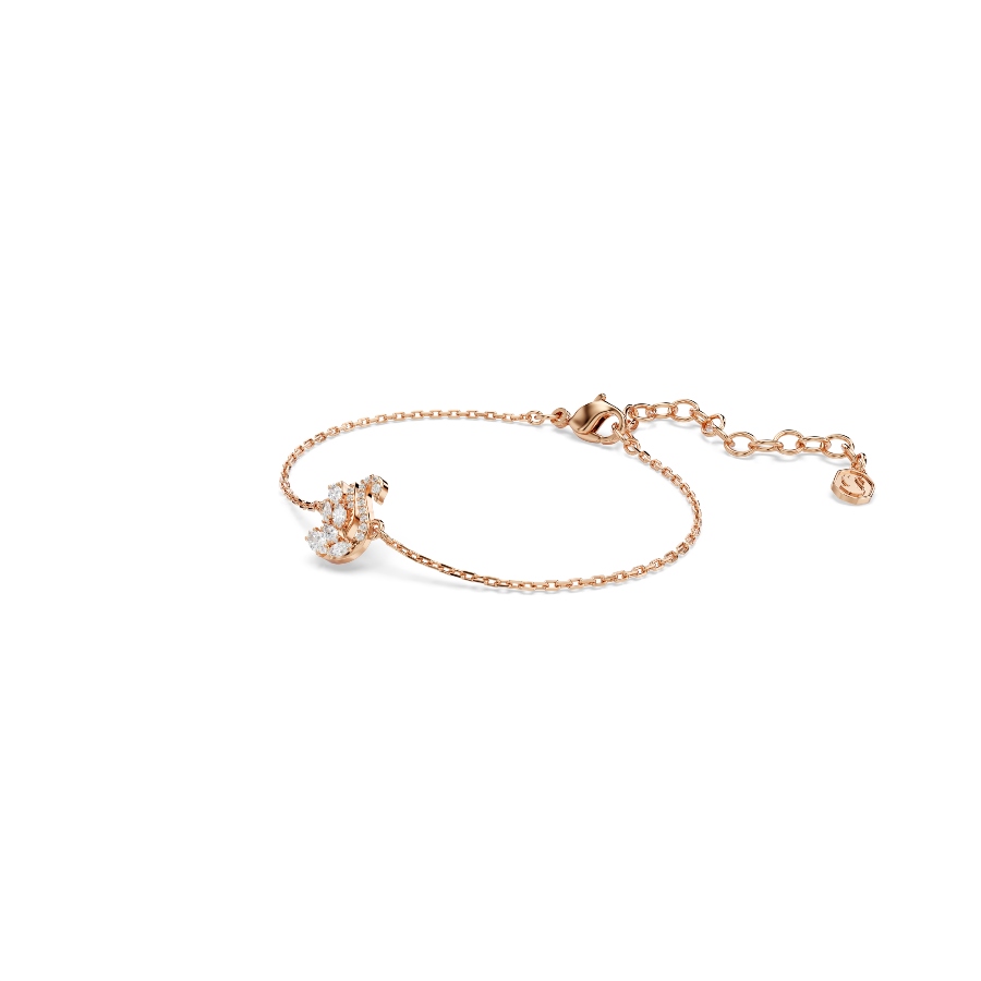 Bracelet, Mixed cuts, Swan, White, Rose gold-tone plated Swan Swarovski 2
