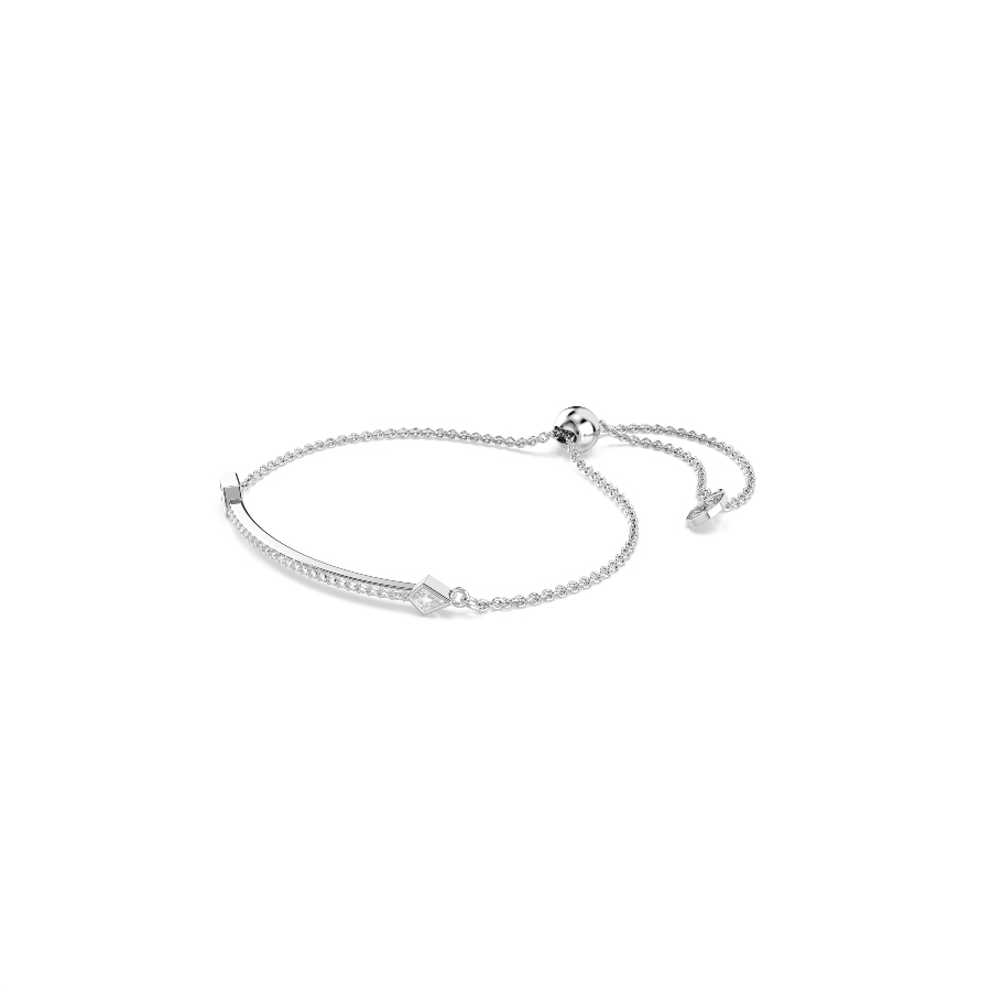 Bracelet, Mixed cuts, Arrow, White, Rhodium plated Idyllia Swarovski 2
