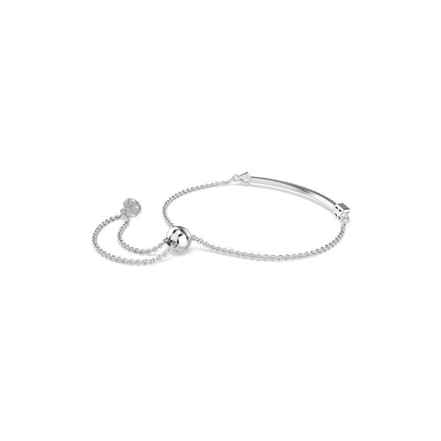 Bracelet, Mixed cuts, Arrow, White, Rhodium plated Idyllia Swarovski 5
