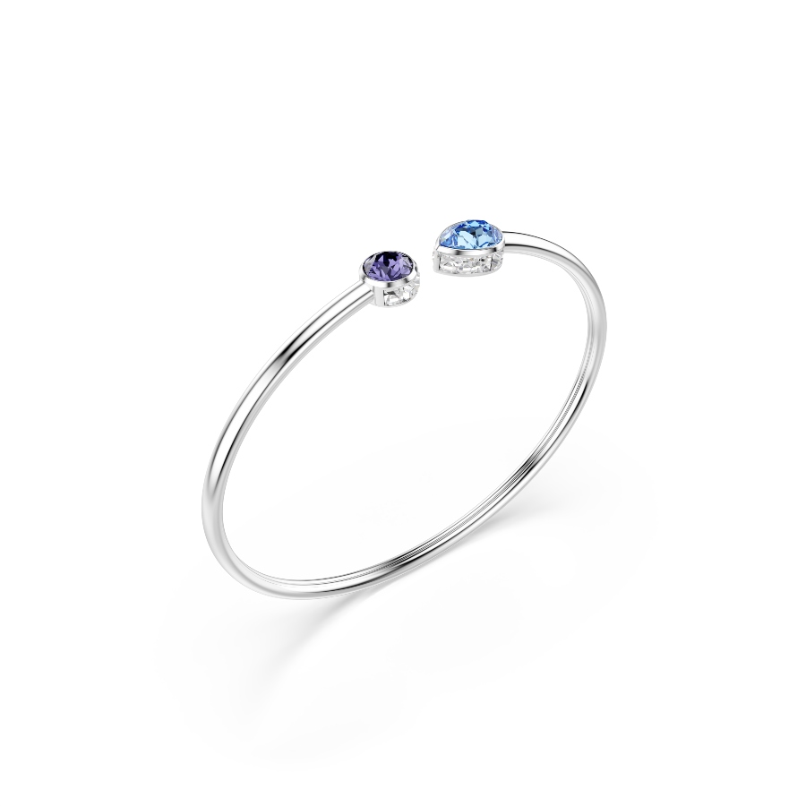 Bangle, Mixed cuts, Multicolored, Rhodium plated Chroma Swarovski 3