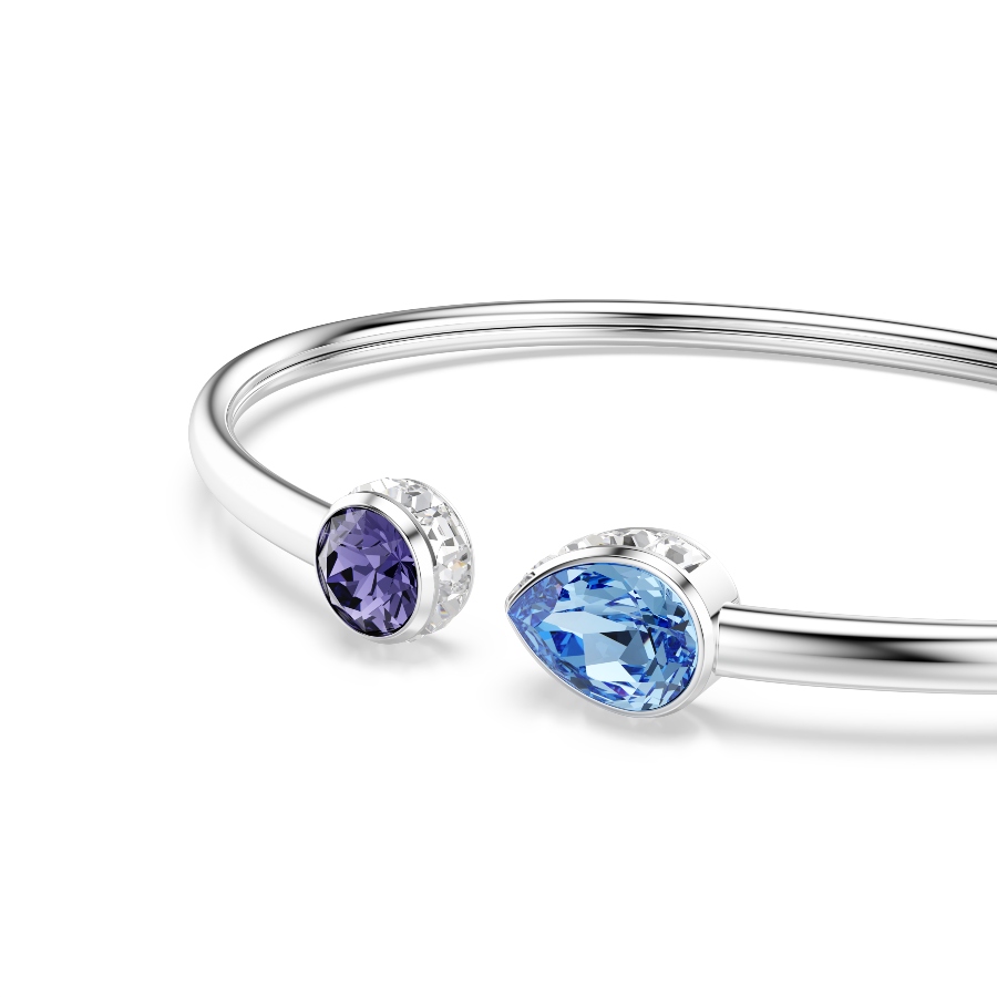 Bangle, Mixed cuts, Multicolored, Rhodium plated Chroma Swarovski 4