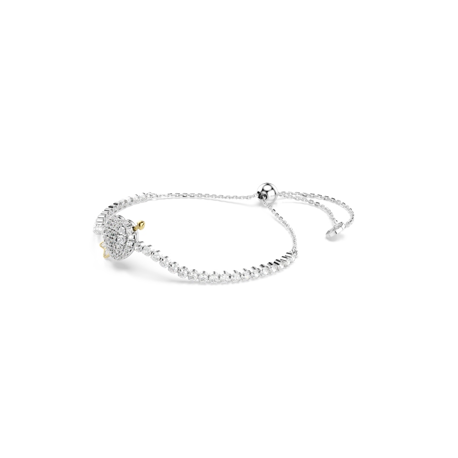 Bracelet, Mixed cuts, Heart with arrow, White, Rhodium plated Idyllia Swarovski 2