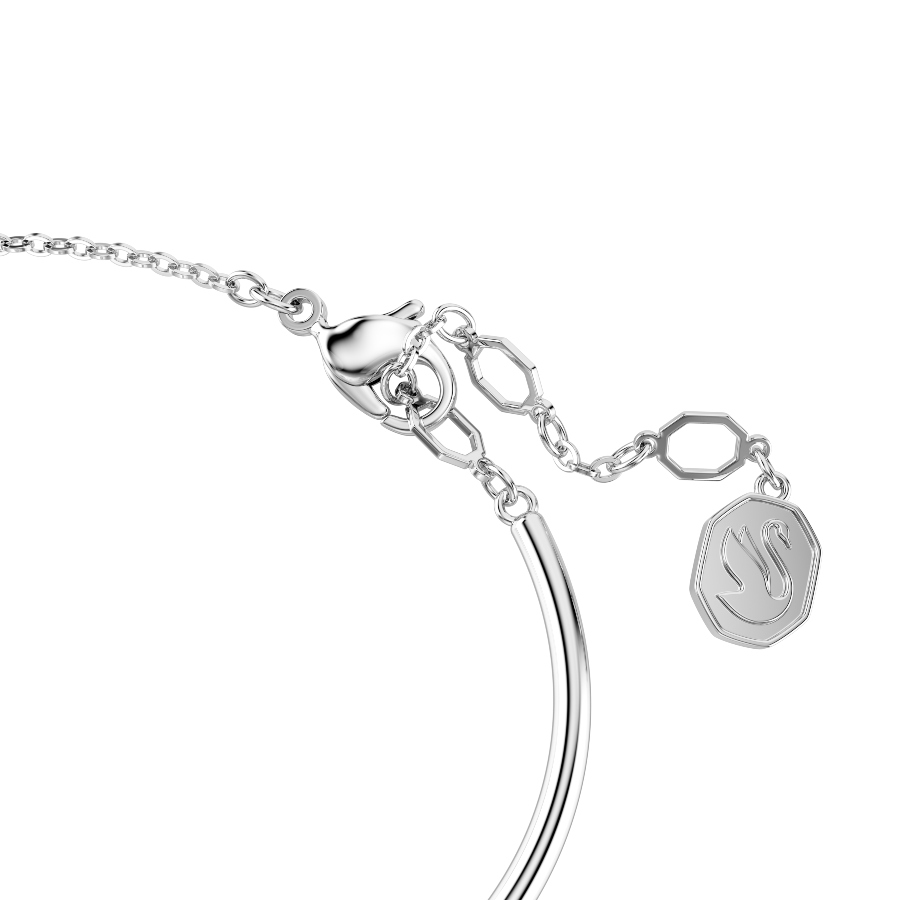 Bangle, Round cut, Dancing stone, White, Rhodium plated Constella Swarovski 3