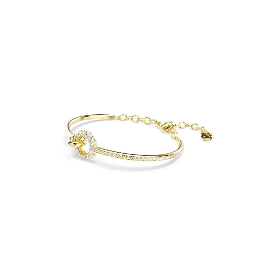 Bangle, Round cut, White, Gold-tone plated Dextera Swarovski 2