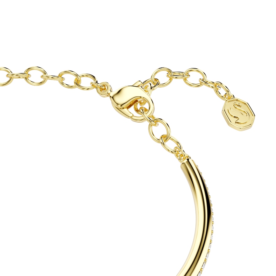 Bangle, Round cut, White, Gold-tone plated Dextera Swarovski 3