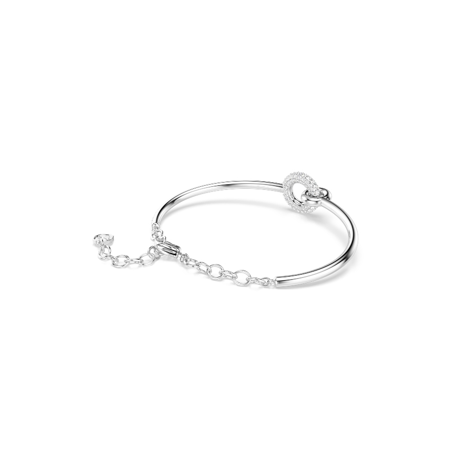 Bangle, Round cut, White, Rhodium plated Dextera Swarovski 5
