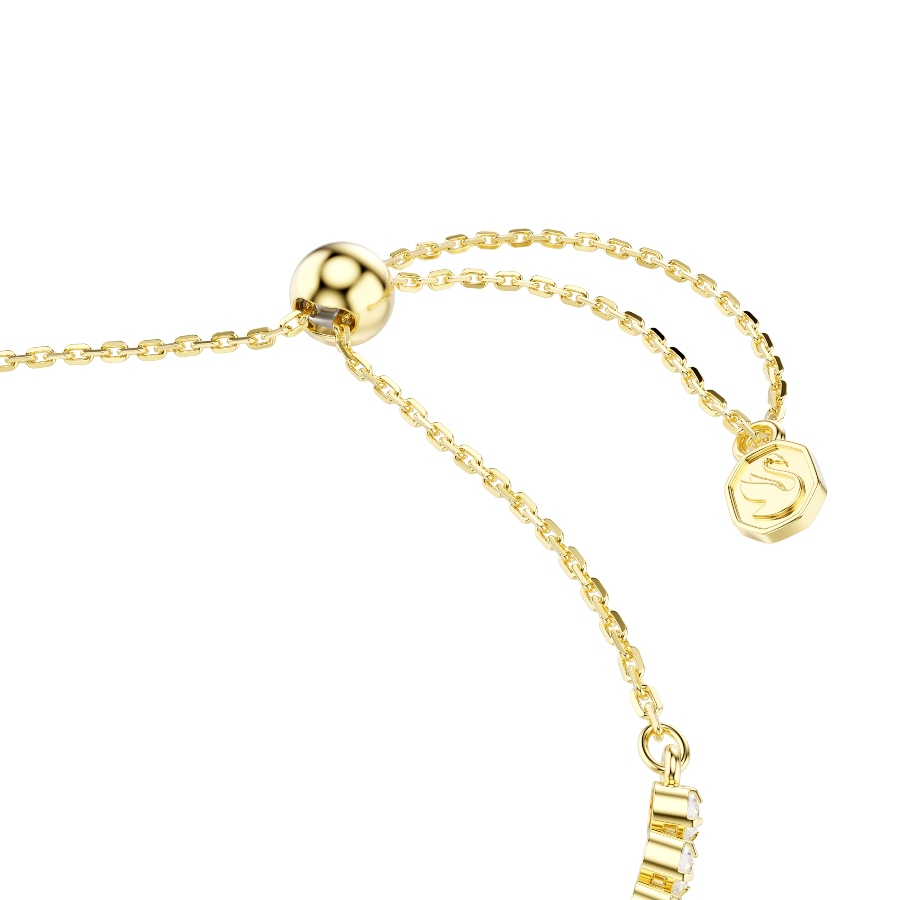 Bracelet, Mixed cuts, Heart with arrow, White, Gold-tone plated Idyllia Swarovski 3