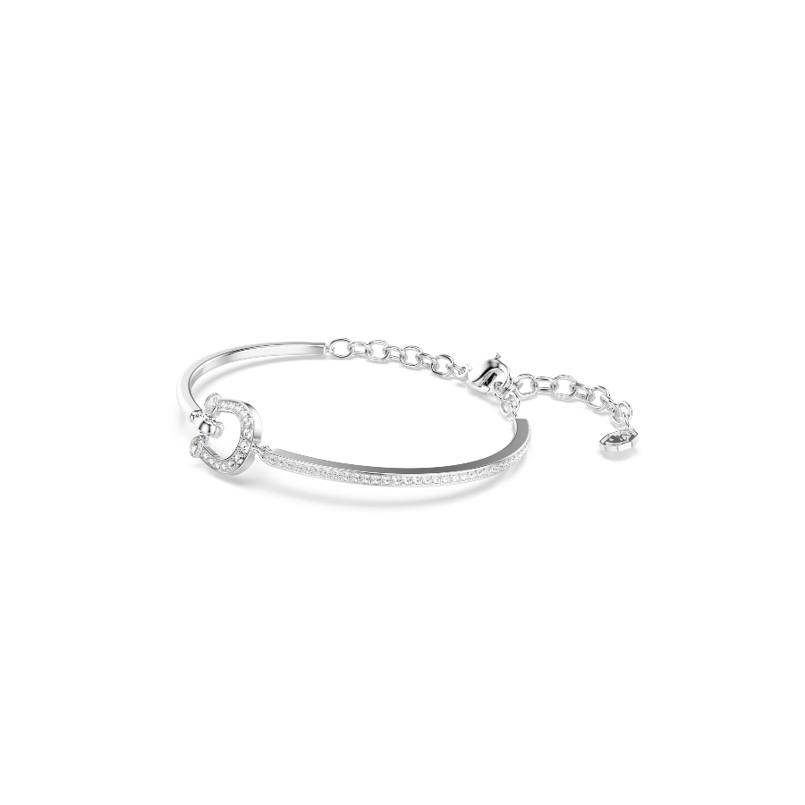 Bracelet, Pavé, Horse shoe, White, Rhodium plated Symbolic Swarovski 2