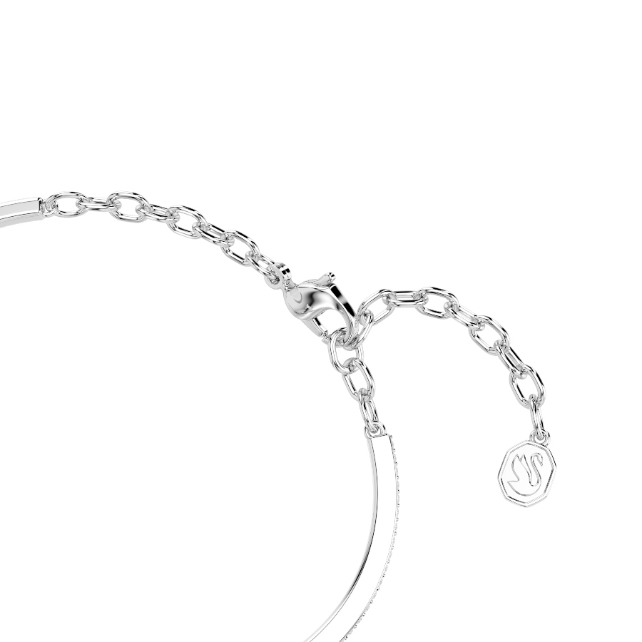 Bracelet, Pavé, Horse shoe, White, Rhodium plated Symbolic Swarovski 3