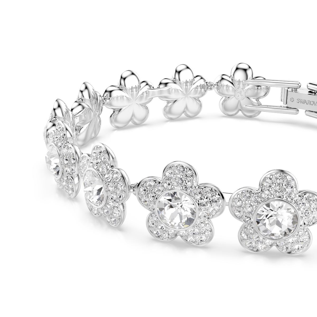 Bracelet, Round cut, Flower, White, Rhodium plated Ariana Grande x Swarovski Swarovski 4