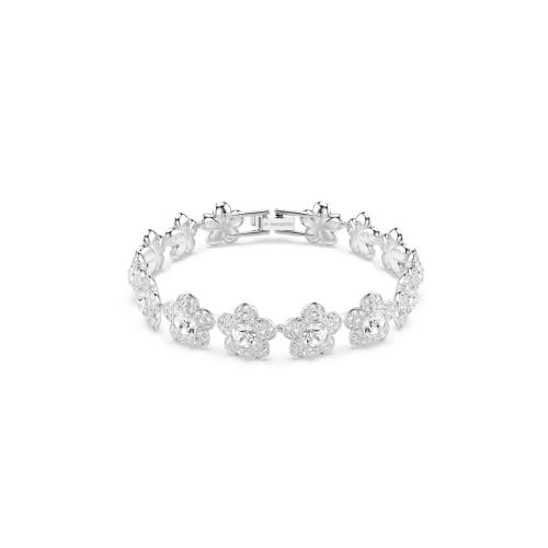 Браслет, Круглая огранка, Цветок, Белый, Родиевое покрытие Ariana Grande x Swarovski Swarovski