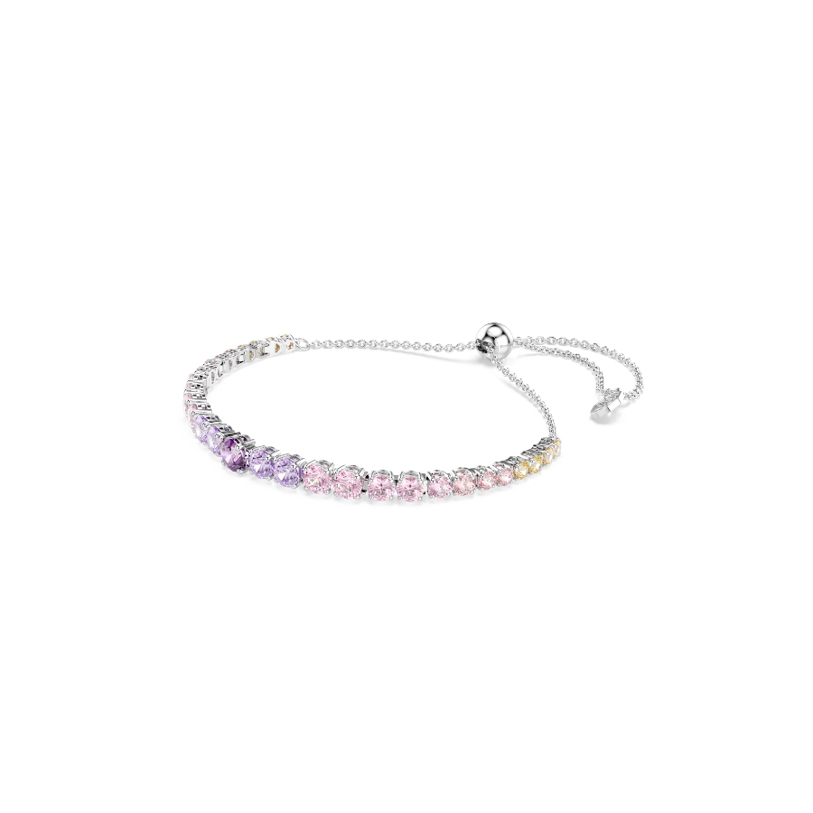 Bracelet, Gradient of round cuts, Multicolored, Rhodium plated Matrix Swarovski 2