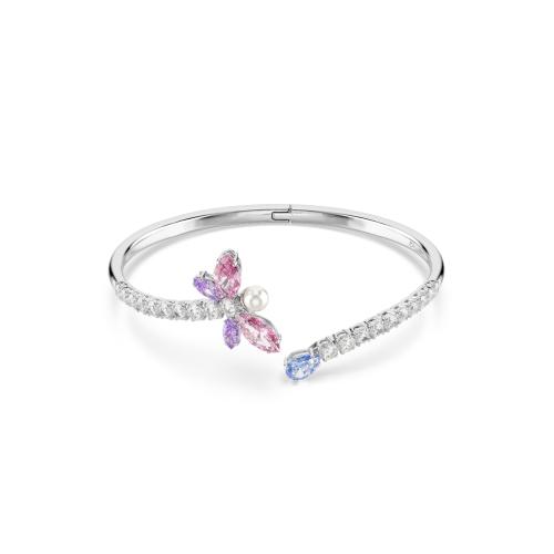 Bangle, Dragonfly, Multicolored, Rhodium plated