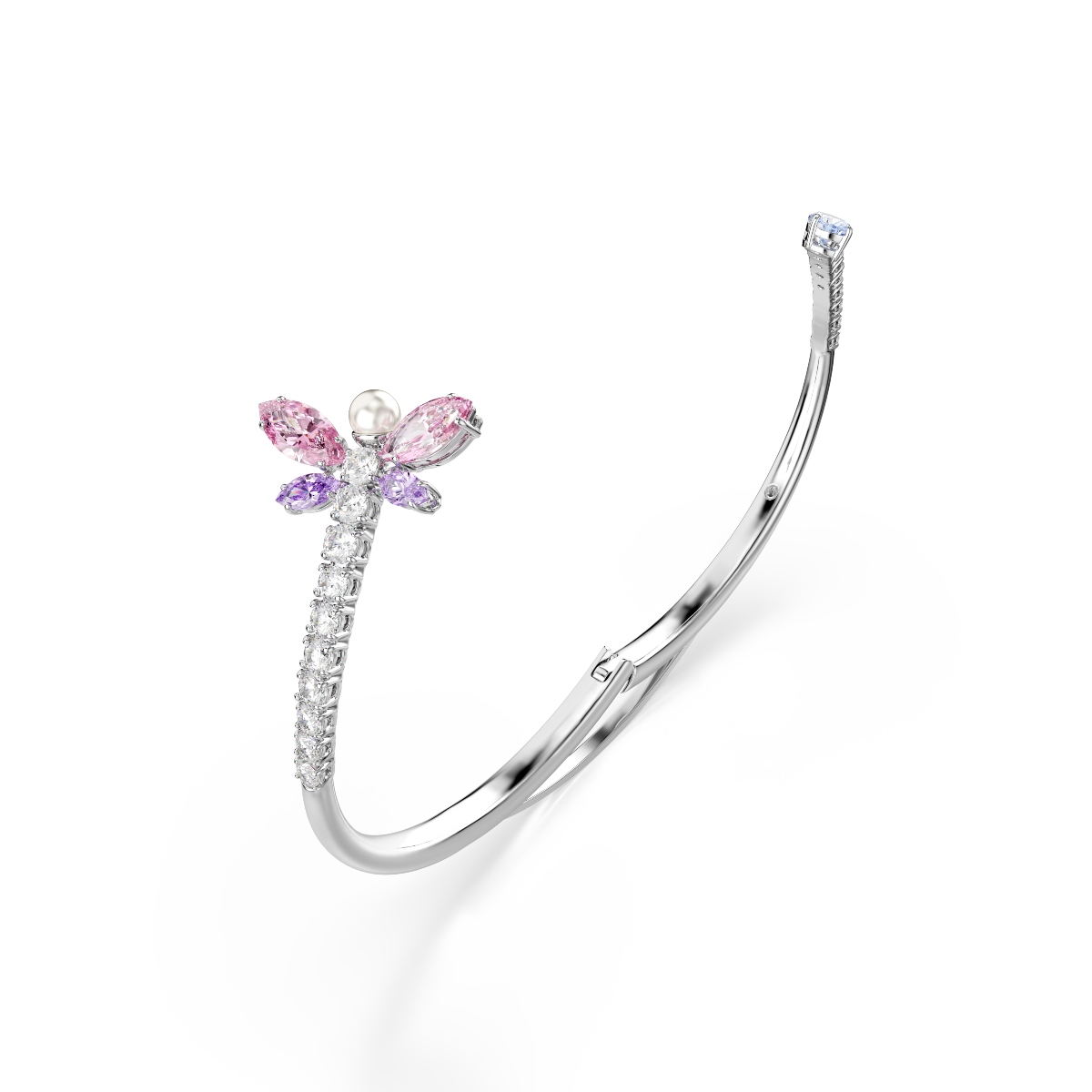 Bangle, Dragonfly, Multicolored, Rhodium plated Ariana Grande x Swarovski Swarovski 3