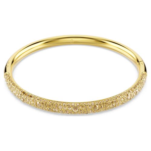 Bangle, Snow pavé, Gold tone, Gold-tone plated