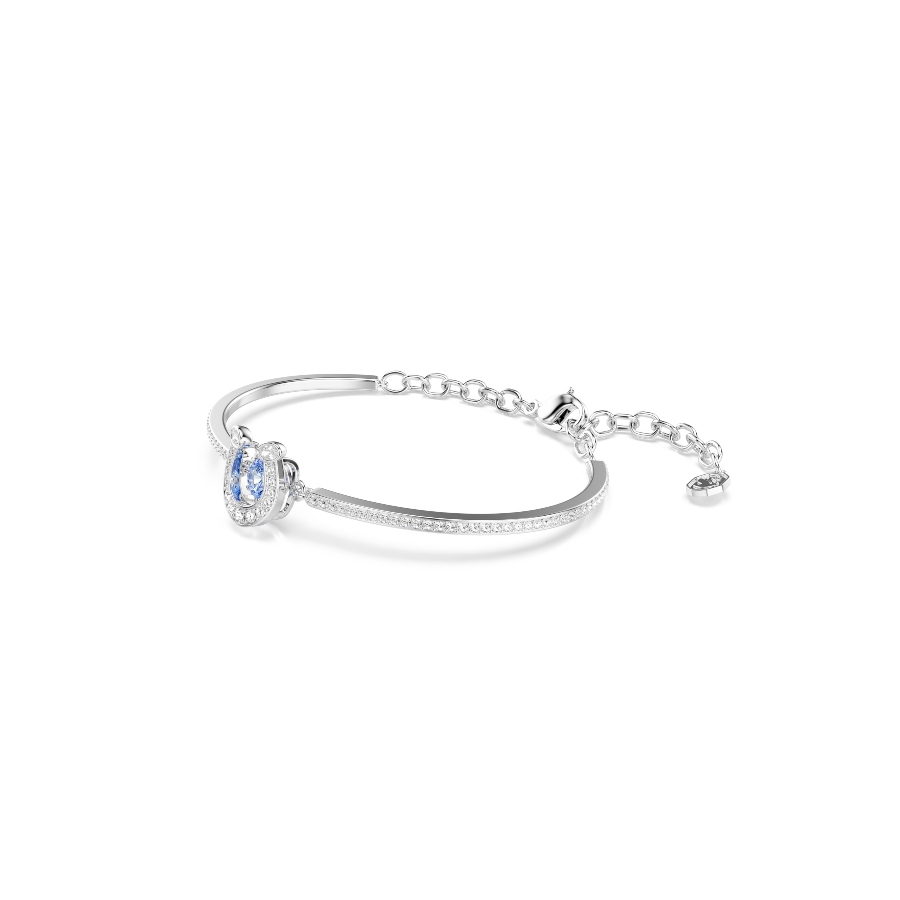 Cieta rokassprādze, Apaļi griezuma kristāli, Pavé kristāli, Zirga pakavs, Zils kristāls, Rodija pārklājums Symbolic Swarovski 2