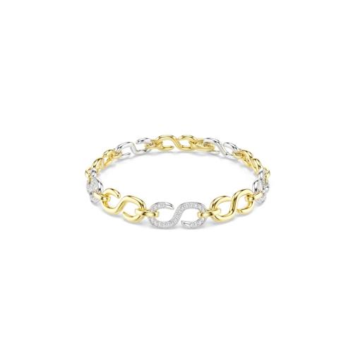 Bracelet, Round cut, White, Mixed metal finish