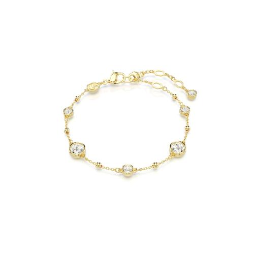 Браслет, Круглая огранка, Белый, Покрытие оттенка золота Imber Swarovski