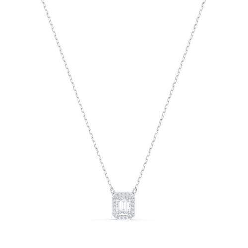 Кулон, Кристаллы огранка октагон, Кубический Цирконий Swarovski, Белый, Покрытие оттенка золота Una Swarovski