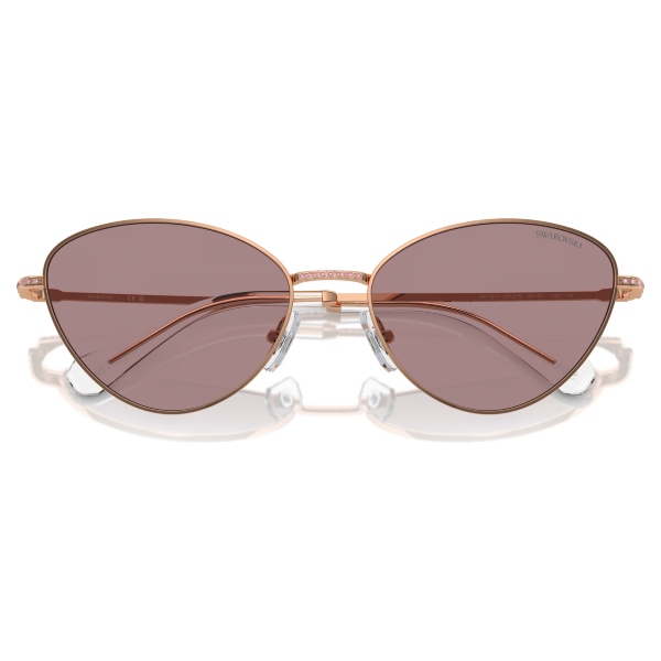 Sunglasses, Cat-eye shape, White Swarovski 4