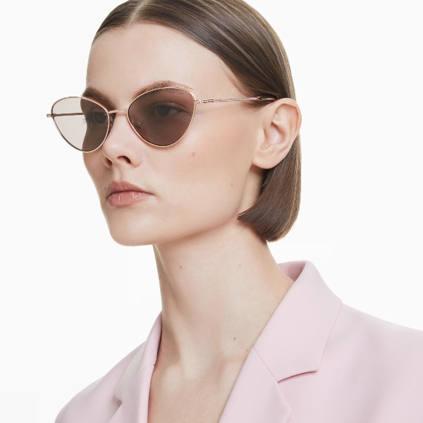 Sunglasses, Cat-eye shape, White Swarovski 6