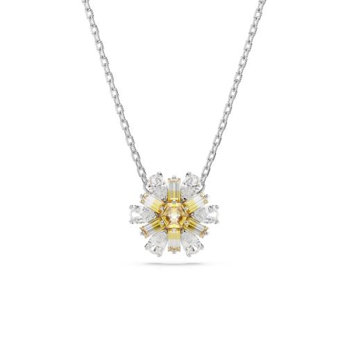 Подвеска, Цветок, Желтое, Родиевое покрытие Swarovski