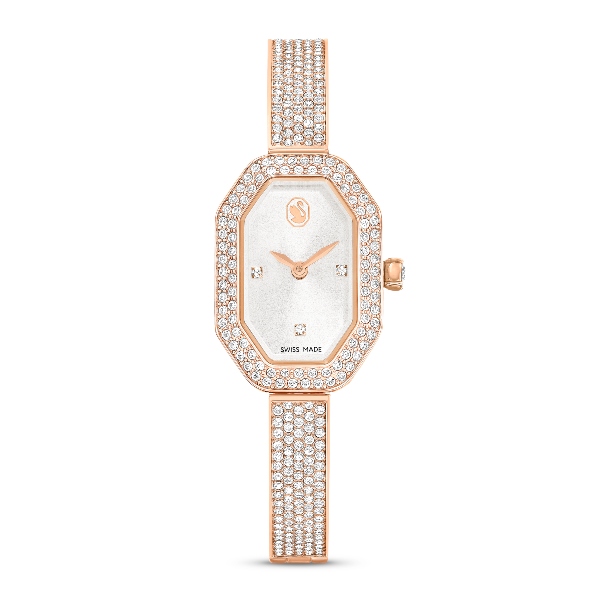 Pulkstenis, Ražots Šveicē, Metāliska aproce, Rozā zelta toņa pārklājums Swarovski