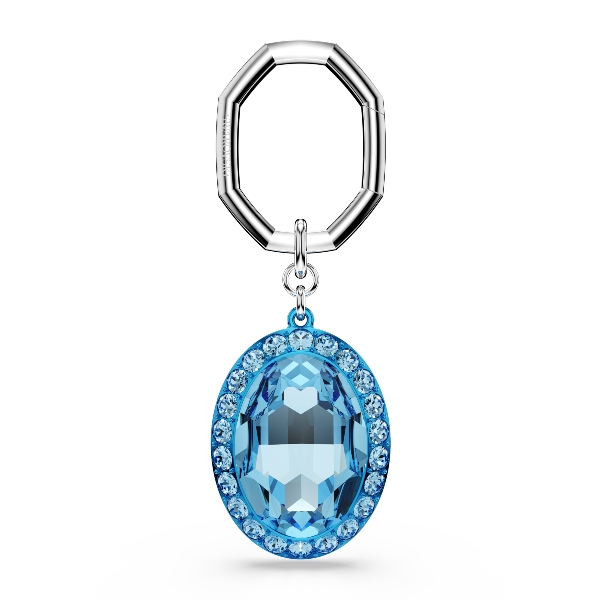 Key ring, Oval cut, Blue, Mixed metal finish Swarovski