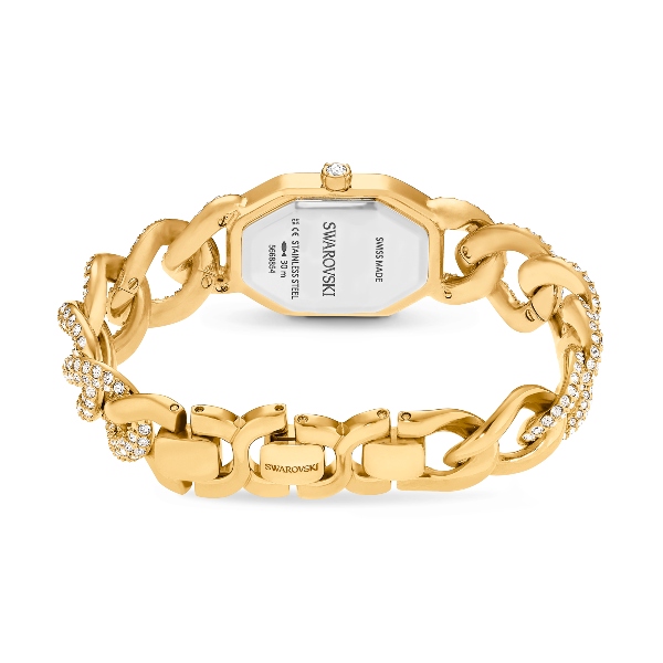 Watch, Swiss Made, Crystal bracelet, Gold tone, Gold-tone finish Dextera Chain Swarovski 3