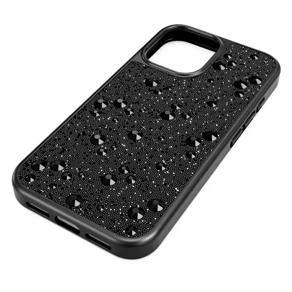 Smartphone case, Scattered design, iPhone 16, Black High Swarovski 2