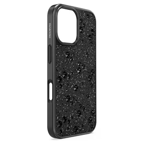 Smartphone case, Scattered design, iPhone 16, Black High Swarovski 3