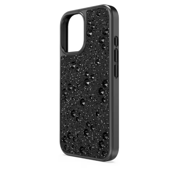 Smartphone case, Scattered design, iPhone 16, Black High Swarovski 4
