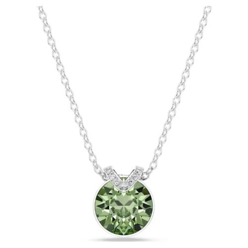 Kulons, Apaļš griezums, Zaļš, Rodija pārklājums Swarovski