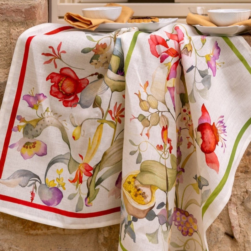 Onirica Verde, Kitchen towel, Crema 50 x 70 cm TESSITURA TOSCANA 2