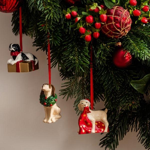 Christmas decorations Dogs, set 3 pcs. Nostalgic ornaments Villeroy & Boch 3