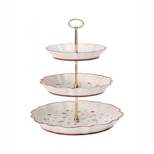 Trīsstāvīgs servēšanas trauks 34 cm
