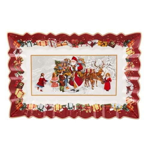 Cake plate rect. 35 x 23 cm, Santa & Kids