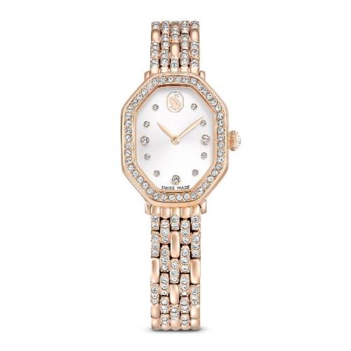 Watch, Swiss Made, Metal bracelet, Gold tone, Rose gold-tone finish Dextera Swarovski